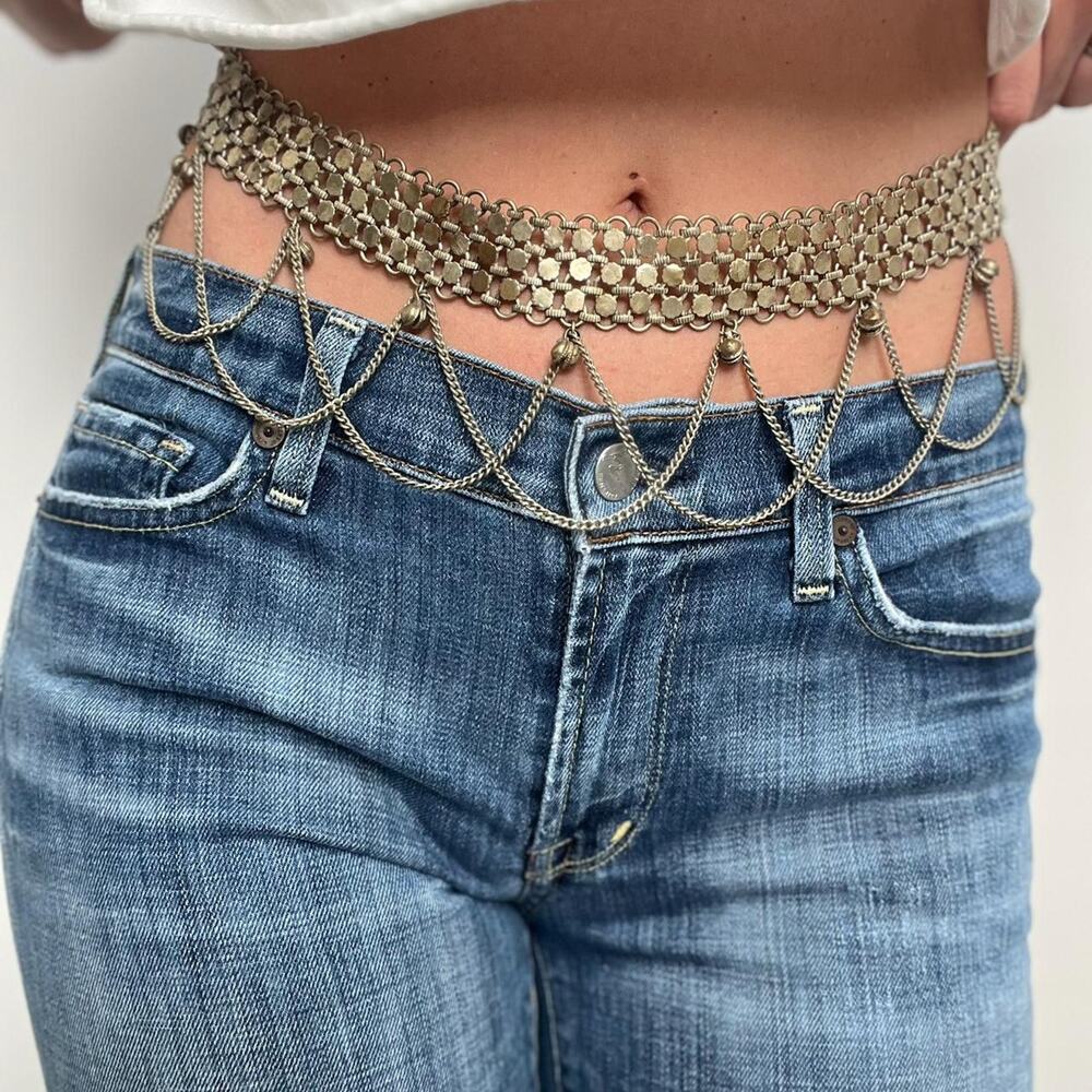 Women's XS Belt Silver Chain Unique Vintage Rare
